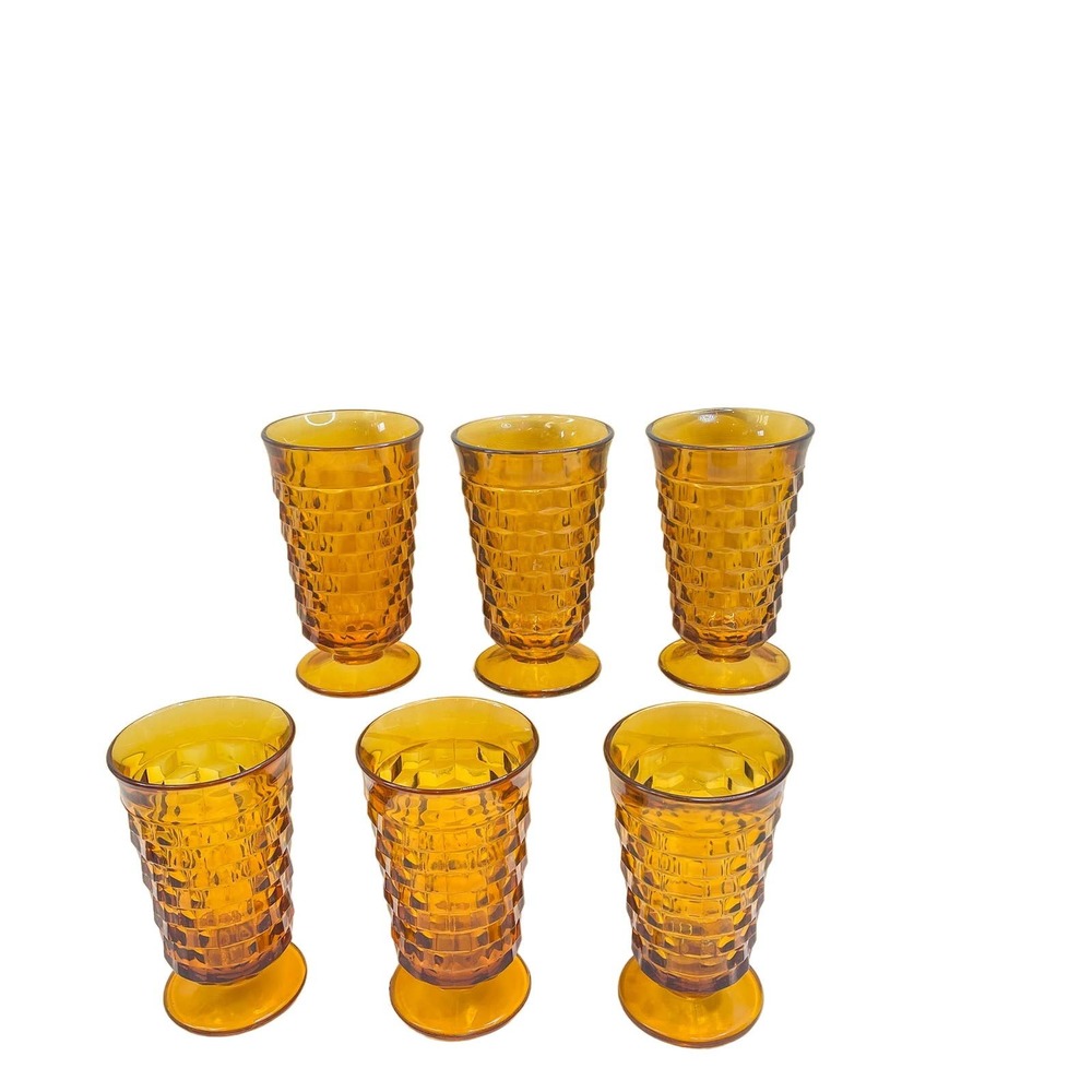 Amber Cubist Colony Whitehall set of 6